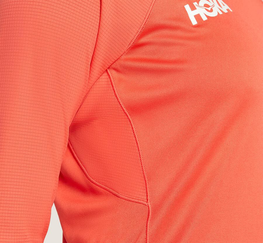 Hoka One One Top Damske Oranžové - Performance 3/4 Sleeve - 05321-FPAM